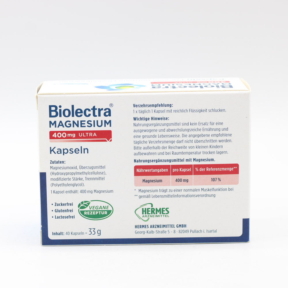 BIOLECTRA Magnesium 400 mg ultra Kapseln