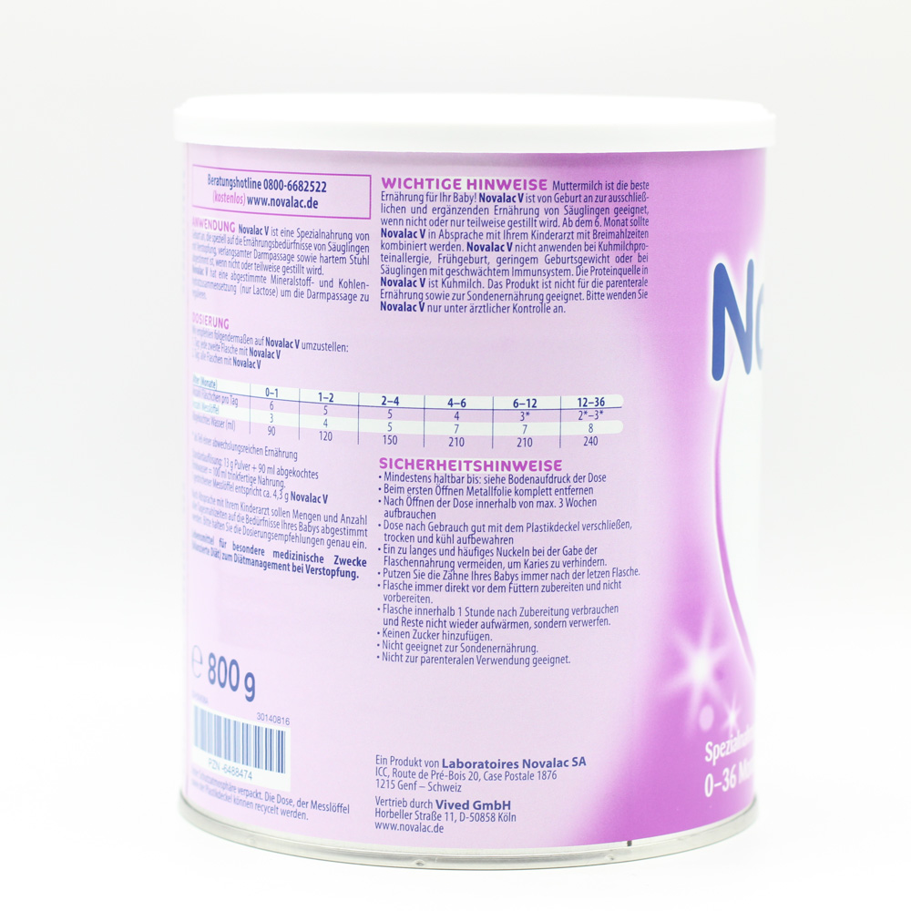 NOVALAC V Spezialnahr.b.Verstopfung 0-12 M.