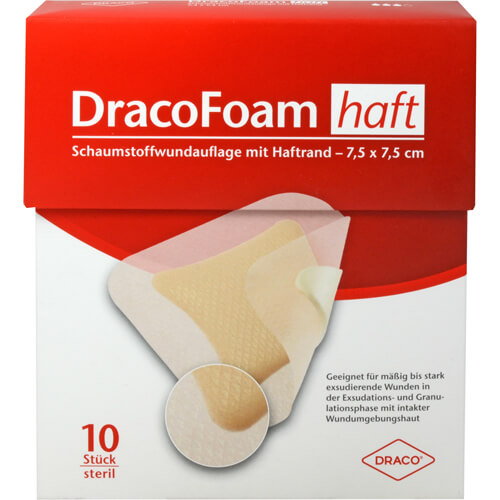 DRACOFOAM Haft Schaumstoff Wundaufl.7,5x7,5 cm