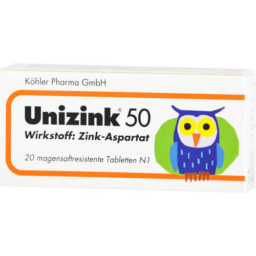UNIZINK 50 magensaftresistente Tabletten