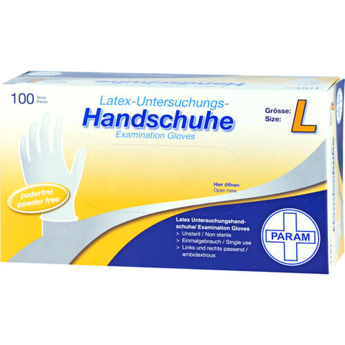 HANDSCHUHE Einmal Latex puderfrei L