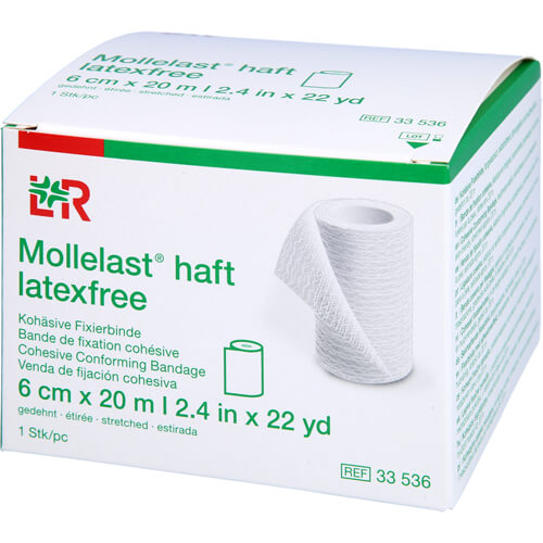 MOLLELAST haft Binden latexfrei 6 cmx20 m weiß