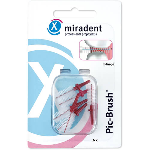 MIRADENT Interd.Pic-Brush Ersatzb.x-large bordeaux