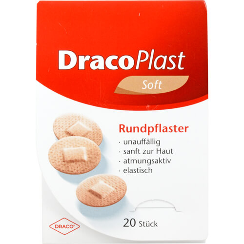 DRACOPLAST Soft Pflaster 2,2 cm rund hautf.