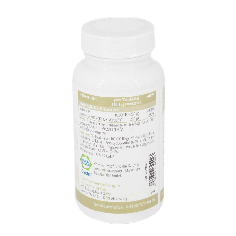 CELLUFINE Vit.D3 10.000 IE+Natto K2 MK7 Cyc.200μg