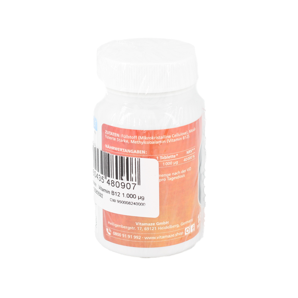 VITAMIN B12 1000 μg hochdosiert vegan Tabletten