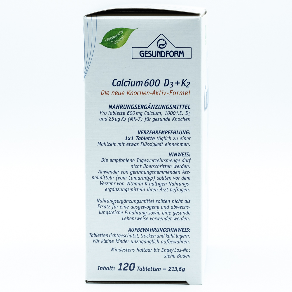 GESUNDFORM Calcium D3+K2 Tabletten