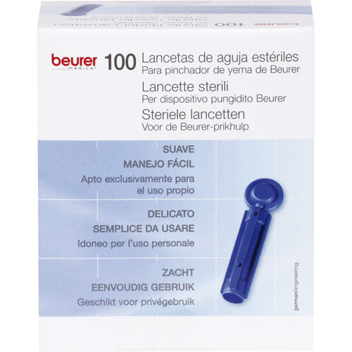 BEURER Nadellanzetten steril 28 G blau