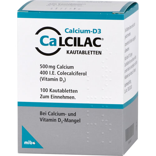 CALCILAC Kautabletten 500 mg/400 I.E.