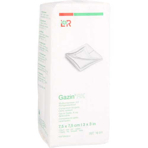 GAZIN Mullkomp.7,5x7,5 cm unsteril 12fach RK