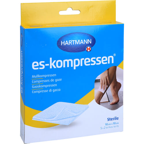 ES-KOMPRESSEN steril 10x10 cm 8fach 17fädig